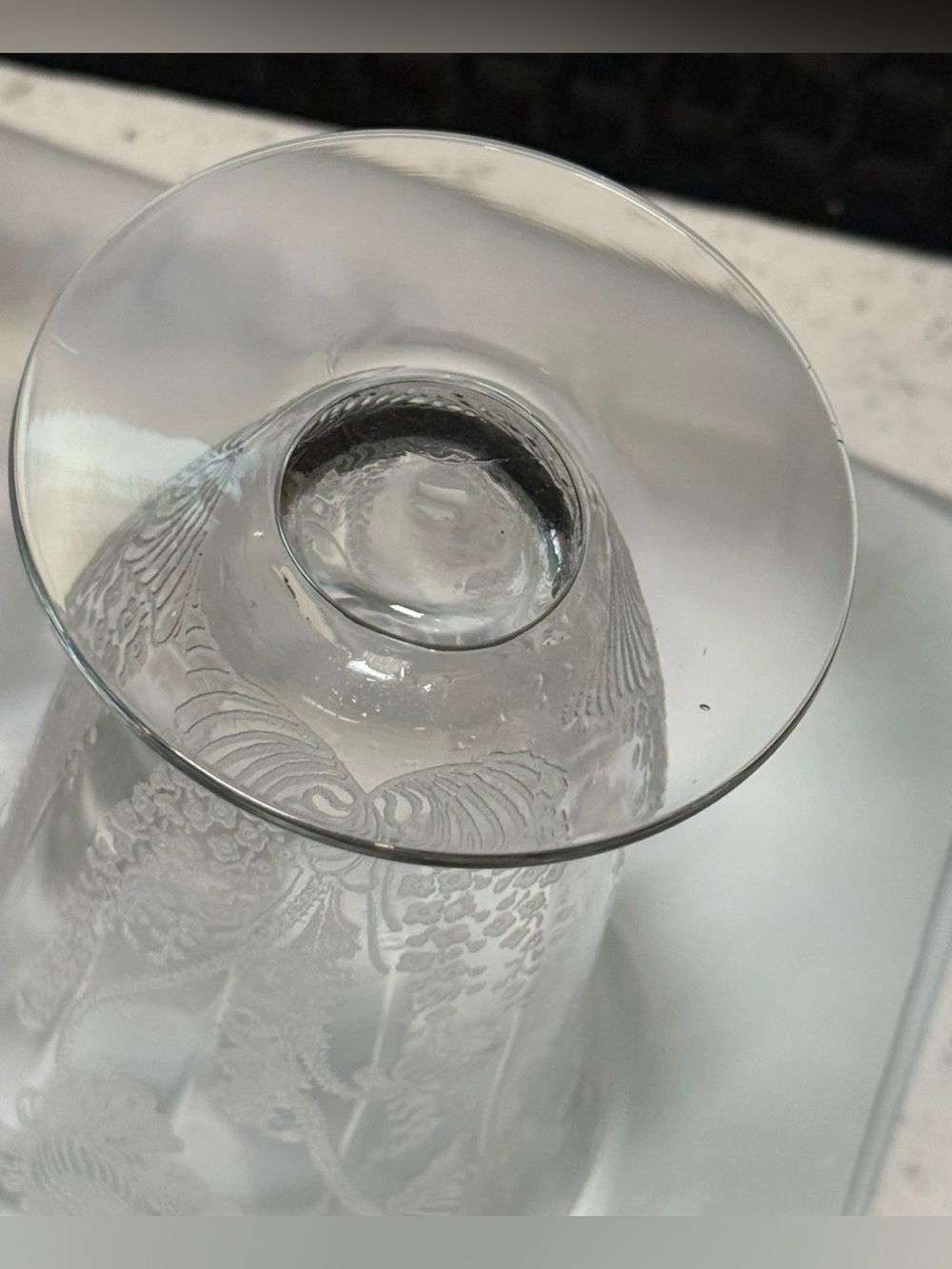 1930 Cambridge Glass Etched Gloria Clear
Footed Tumbler Floral Stem 3130 RARE - Picture 7 of 11
